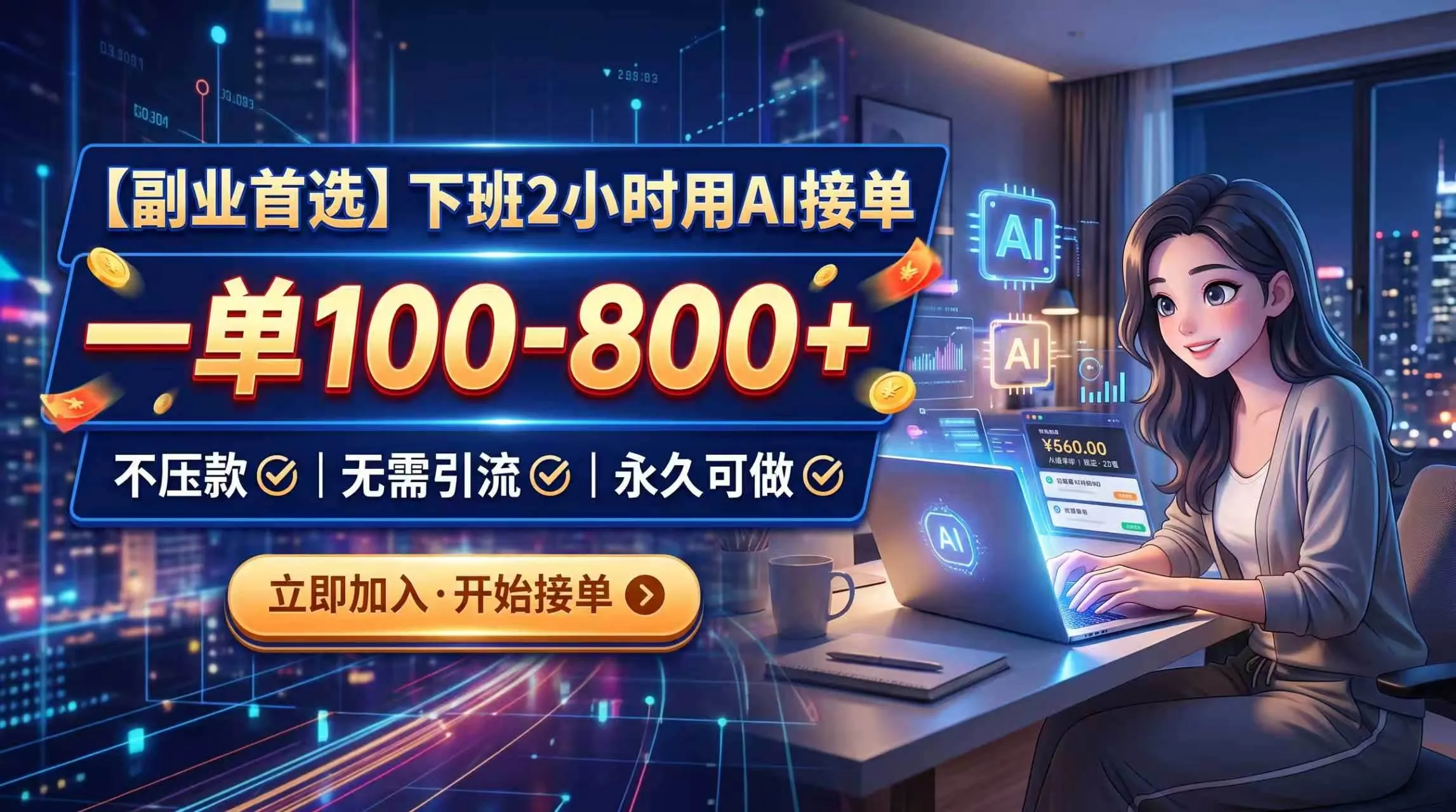(20243期)下班2小时用AI接单,收益可观,不压款,无需引流,永久可做 (20243期)下班2小时用AI接单,收益可观,不压款,无需引流,永久可做